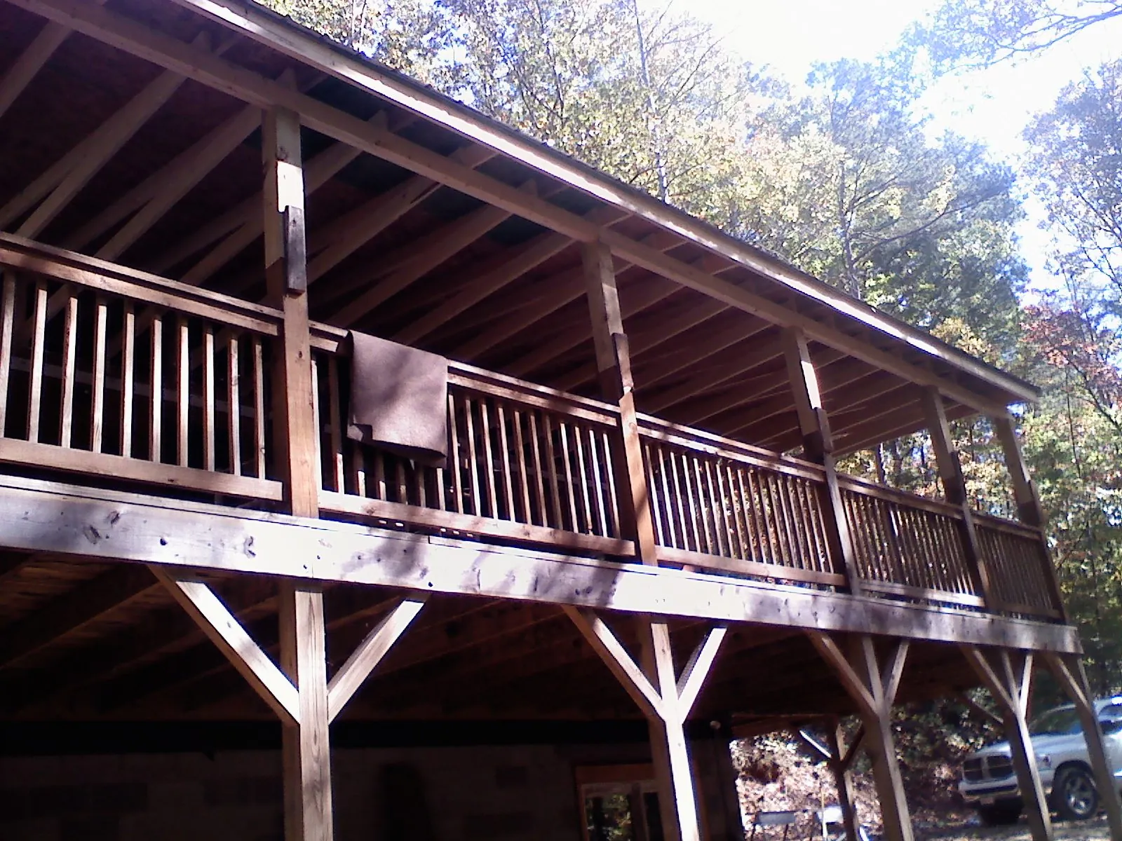 Timber framing under a new elevated porch and deck — Roof Leak Repair in Woodberry Forest by Roofing Brothers